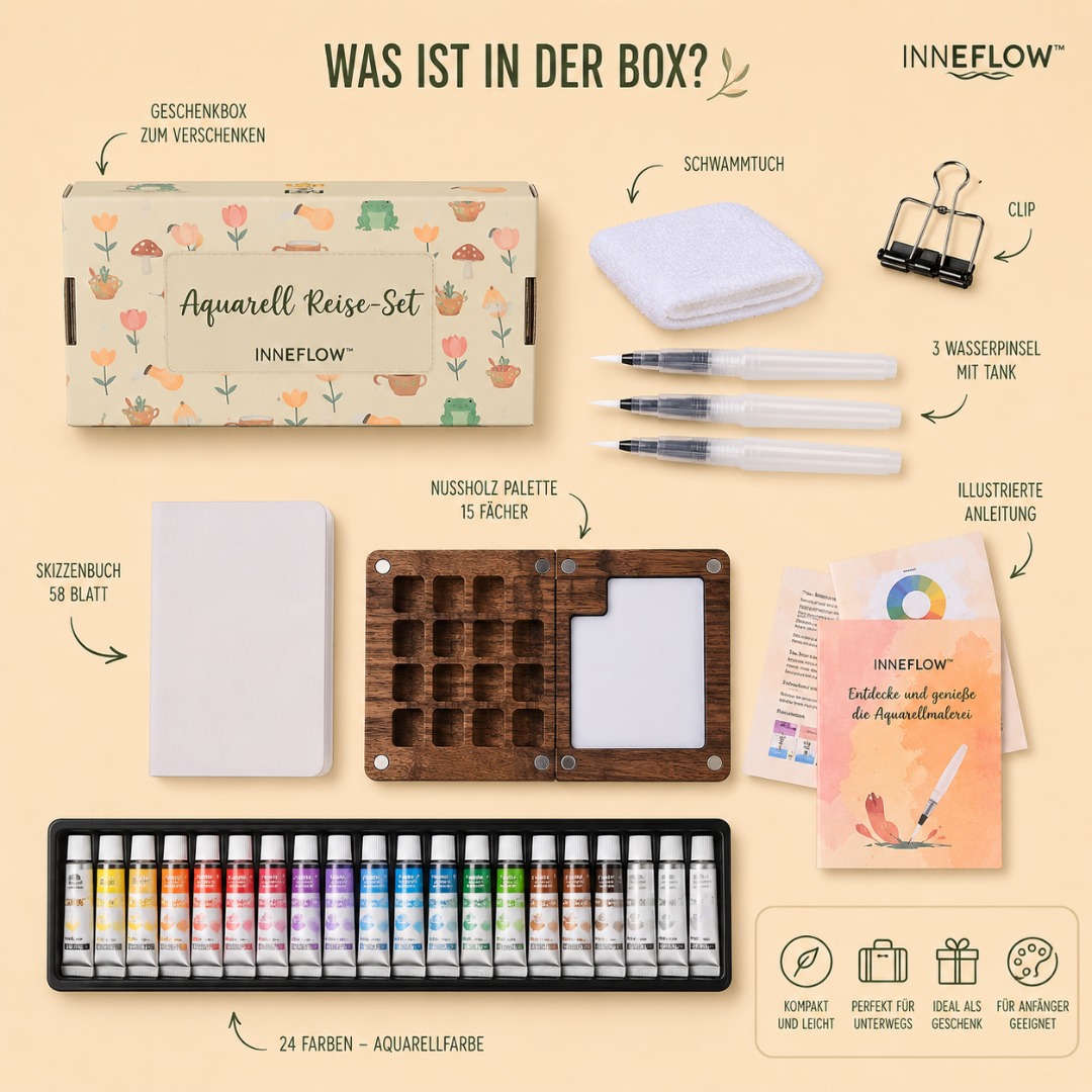 INNEFLOW™ Aquarell Reise-Set