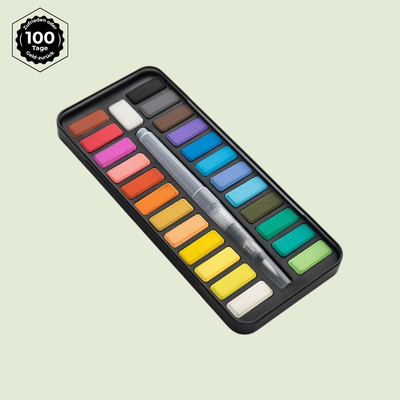 INNEPAUSE™ – Aquarell-Palette 24 Farben & Nachfüllbarer Pinsel